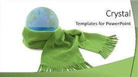  Presentation with planet earth on white - Colorful slide deck enhanced with earth wrapped in a scarf backdrop and a white colored foreground
