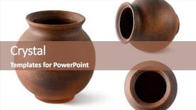  Presentation with clay pot on pottery - Amazing PPT layouts having earthen - collection clay pots isolated backdrop and a tawny brown colored foreground