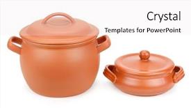 Presentation with clay - PPT theme with earthen - two clay pots with lids background and a sky blue colored foreground