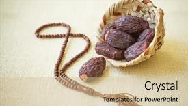  Presentation with islam - Audience pleasing slide set consisting of earthen basket with wooden islam backdrop and a soft green colored foreground