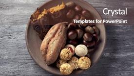  Presentation with sweet potato - PPT layouts enhanced with earthenware bowl with some chestnut background and a tawny brown colored foreground