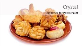  Presentation with white plate - Amazing slides having earthenware-plate-with-panellets-typical backdrop and a white colored foreground