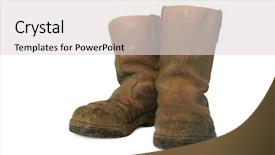  Presentation with brown leather - PPT theme with earther ware - pair of dirty brown leather background and a light gray colored foreground