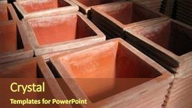  Presentation with tall - Beautiful slide set featuring earther ware - rows of tall rectangular terracotta backdrop and a tawny brown colored foreground