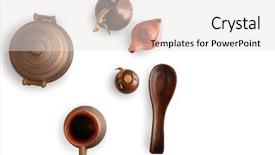  Presentation with ceramic ware - Cool new slide set with earthern ware - ceramic crockery isolated on white backdrop and a light gray colored foreground
