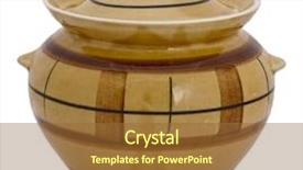  Presentation with drug pot session - Cool new presentation theme with earthern ware - ceramic pot isolated on white backdrop and a tawny brown colored foreground