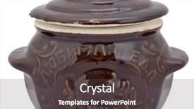  Presentation with ceramic - Presentation enhanced with earthern ware - ceramic pot isolated on white background and a dark gray colored foreground