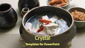  Presentation with korean - Presentation theme consisting of earthern ware - korean stew background and a  colored foreground