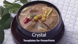  Presentation with korean - Beautiful presentation theme featuring earthern ware - korean stew backdrop and a  colored foreground