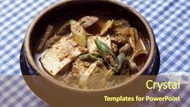  Presentation with korean - PPT theme with earthern ware - korean stew background and a  colored foreground