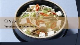  Presentation with korean food - Beautiful slide set featuring earthern ware - korean sweet food backdrop and a  colored foreground