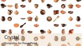  Presentation with ceramic - Cool new presentation theme with earthern ware - pattern ceramic earthenware isolated backdrop and a lemonade colored foreground