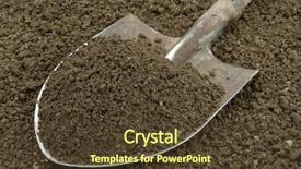  Presentation with soil - Cool new presentation with earthing grounding - spade with heap of soil backdrop and a tawny brown colored foreground