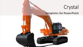 Presentation with bulldozer - Beautiful presentation theme featuring background orange bulldozer backdrop and a lemonade colored foreground