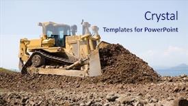  Presentation with bulldozer - PPT theme enhanced with  background and a  colored foreground