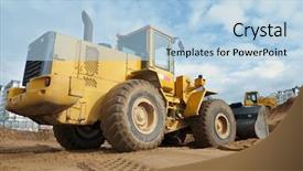  Presentation with loading - Amazing theme having heavy machinary - wheel loader machine loading sand backdrop and a light blue colored foreground