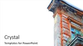  Presentation with earthquake disaster - Colorful slide deck enhanced with earthquake disaster old destroyed house backdrop and a white colored foreground