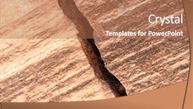  Presentation with broken wall - Theme featuring earthquake effects - broken brick wall with crack background and a coral colored foreground