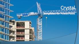  Presentation with high rise building - Audience pleasing presentation theme consisting of earthquake engineering - high-rise building under construction backdrop and a  colored foreground