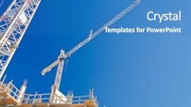  Presentation with high rise building - Theme featuring earthquake engineering - high-rise building under construction background and a  colored foreground