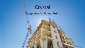  Presentation with high rise building - PPT theme having beautiful karst mountains scenery in guilin china background and a sky blue colored foreground