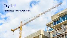  Presentation with high rise building - Amazing PPT layouts having earthquake engineering - high-rise building under construction backdrop and a  colored foreground