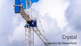  Presentation with high rise building - Amazing PPT theme having earthquake engineering - high-rise building under construction backdrop and a  colored foreground