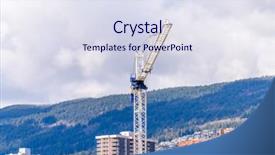  Presentation with earthquake - Slide deck having earthquake engineering - high-rise building under construction background and a  colored foreground