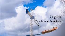  Presentation with earthquake - Amazing slide set having earthquake engineering - high-rise building under construction backdrop and a  colored foreground