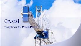  Presentation with high rise building - Presentation having earthquake engineering - high-rise building under construction background and a sky blue colored foreground