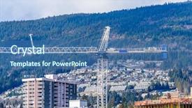  Presentation with high rise building - Audience pleasing presentation theme consisting of earthquake engineering - high-rise building under construction backdrop and a ocean colored foreground