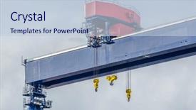  Presentation with blue sky at cook islands - Presentation design having earthquake engineering - site with cranes against blue background and a  colored foreground