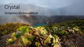  Presentation with central america - Presentation theme enhanced with earthquake environment - hike to irazu volcano background and a light blue colored foreground