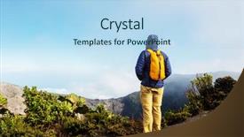  Presentation with central america - Presentation theme consisting of earthquake environment - hike to irazu volcano background and a light blue colored foreground