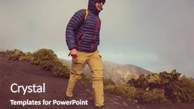  Presentation with central america - Slide set having earthquake environment - hike to irazu volcano background and a tawny brown colored foreground