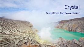  Presentation with java island - Cool new slide deck with earthquake environment - lake and sulfur mine backdrop and a  colored foreground