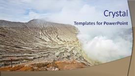  Presentation with sulfur - Cool new slides with earthquake environment - sulfur mine at khawa ijen backdrop and a sky blue colored foreground