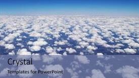  Presentation with blue abstract - Beautiful presentation featuring earths atmosphere - cloudy sky background abstract blue backdrop and a seafoam green colored foreground