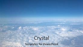  Presentation with flight - PPT theme with earths atmosphere - view of the clouds background and a light blue colored foreground
