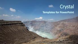  Presentation with hot spring - Beautiful presentation featuring earths crust - hot spring japanese volkano backdrop and a ocean colored foreground