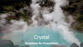  Presentation with hot spring - Colorful presentation theme enhanced with earths crust - hot spring backdrop and a seafoam green colored foreground