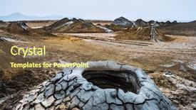  Presentation with earths crust - PPT layouts featuring earths crust - mud volcanoes of gobustan near background and a violet colored foreground