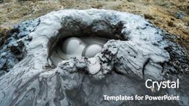  Presentation with earths crust - Cool new slides with earths crust - mud volcanoes of gobustan near backdrop and a dark gray colored foreground