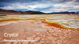  Presentation with geothermal - Colorful slide set enhanced with earths crust - ominous view geothermal area hverir backdrop and a coral colored foreground