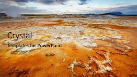  Presentation with geothermal - Colorful PPT theme enhanced with earths crust - ominous view geothermal area hverir backdrop and a yellow colored foreground
