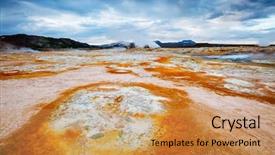  Presentation with geothermal - Cool new PPT layouts with earths crust - ominous view geothermal area hverir backdrop and a yellow colored foreground
