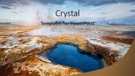  Presentation with geothermal - Audience pleasing presentation theme consisting of earths crust - ominous view geothermal area hverir backdrop and a light blue colored foreground