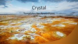  Presentation with geothermal - Audience pleasing PPT theme consisting of earths crust - ominous view geothermal area hverir backdrop and a light blue colored foreground