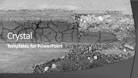  Presentation with gutter - Audience pleasing slide set consisting of earths crust - part of curb and gutter backdrop and a gray colored foreground