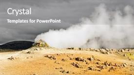  Presentation with earths crust - Cool new PPT theme with earths crust - volcanic fumarole in bjarnaflagsstod iceland backdrop and a gray colored foreground